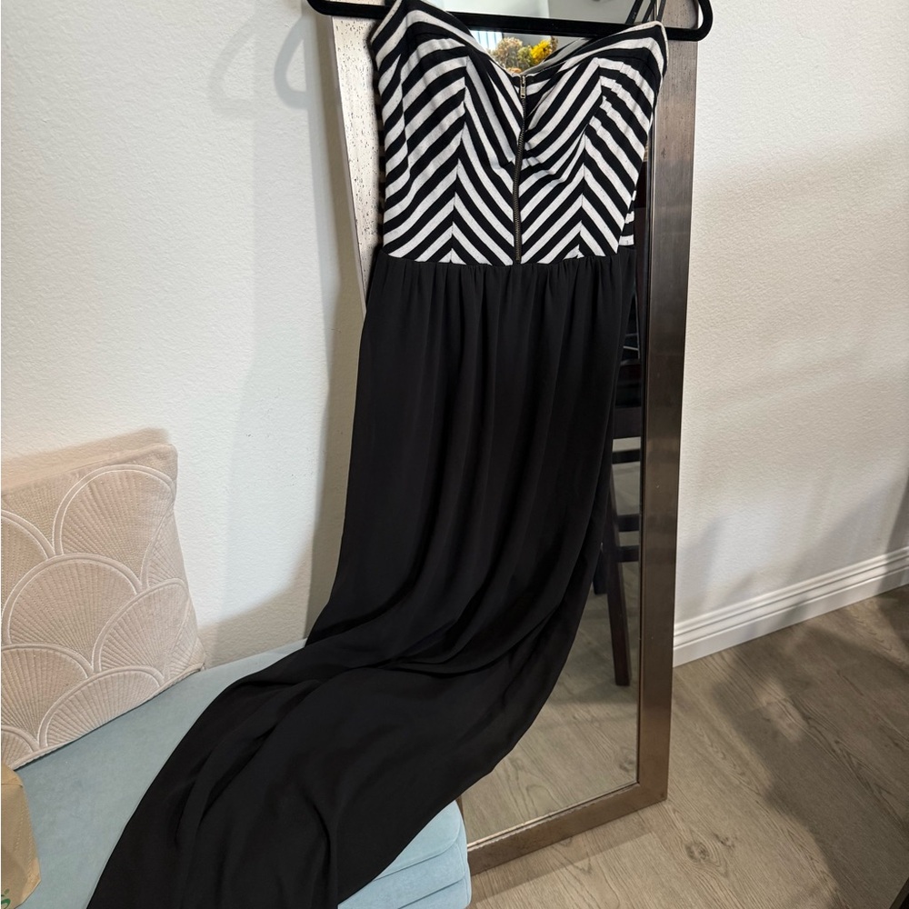 Iris Los Angeles Black and White Strapless Dress